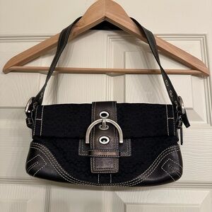 Coach Black Shoulder Bag with Silver Hardware